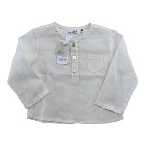 TOCOTO VINTAGE - SHIRT - OFF WHITE - 45% COTTON/55% LINEN - 3M - NWT